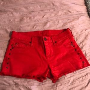 Hudson Red Jean Shorts